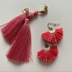 Pink tassel earrings